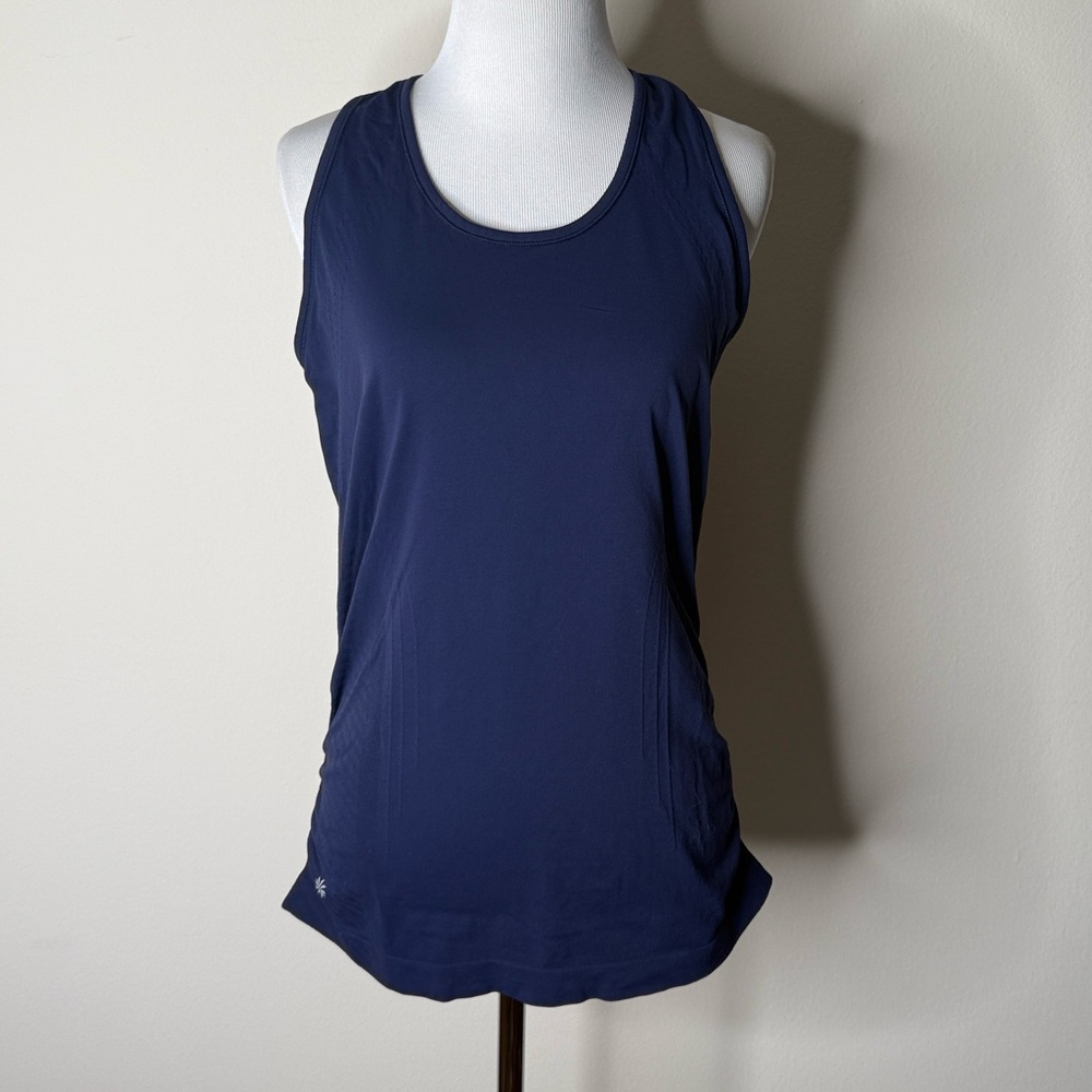 Athleta Navy Racerback Side Ruched Tank